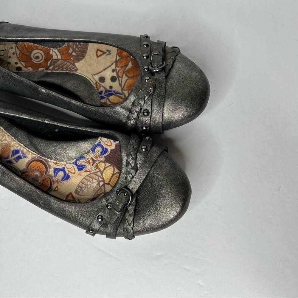 B.O.C Born Grey metallic flats ballet shoes 10 - Picture 3 of 8